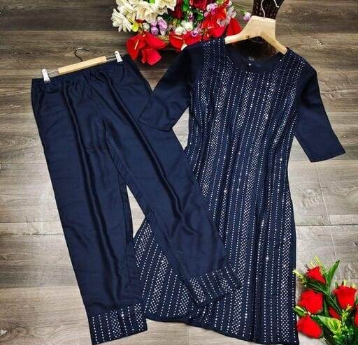 Shubh 3 New Designer Fancy Wear Rayon Kurti With Pant Collection